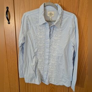 Women's Light Blue Button-Up Shirt